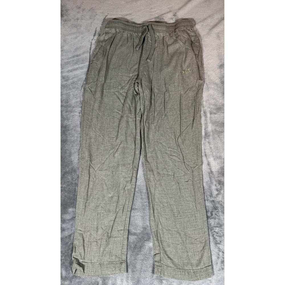 YoungLA Pants Mens S Green Linen-Blend Sweatpants Elastic Waist Casual Lounge